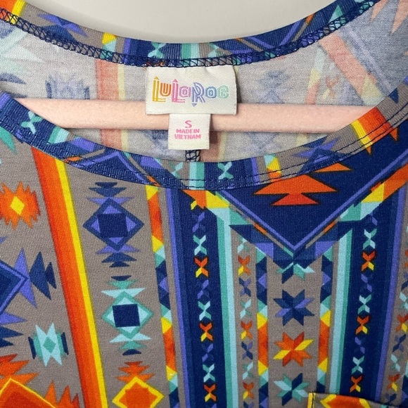 Colorful Geometric Lularoe Carly Dress - Picture 3 of 7